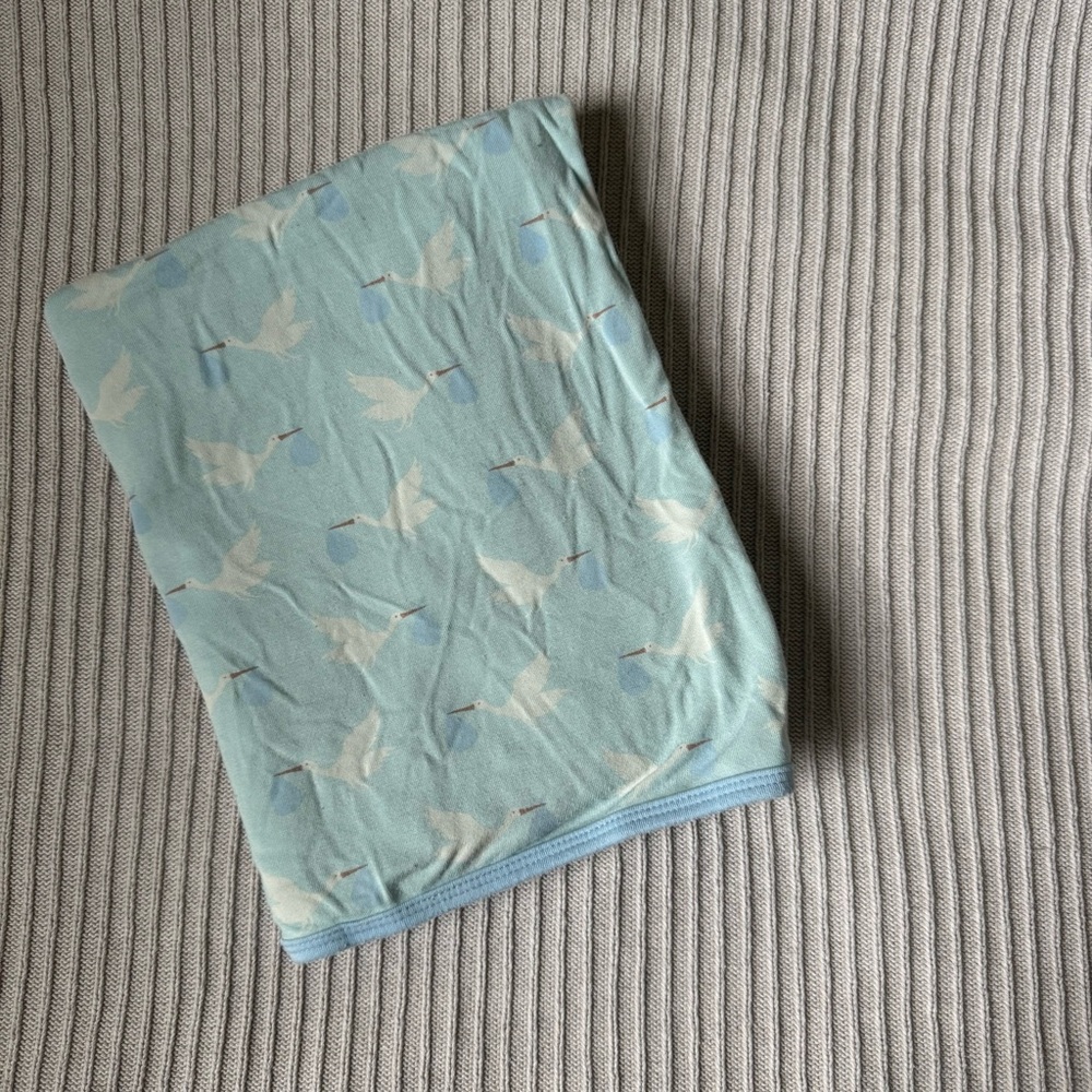 Kickee Pants bamboo stork baby swaddle/blanket
